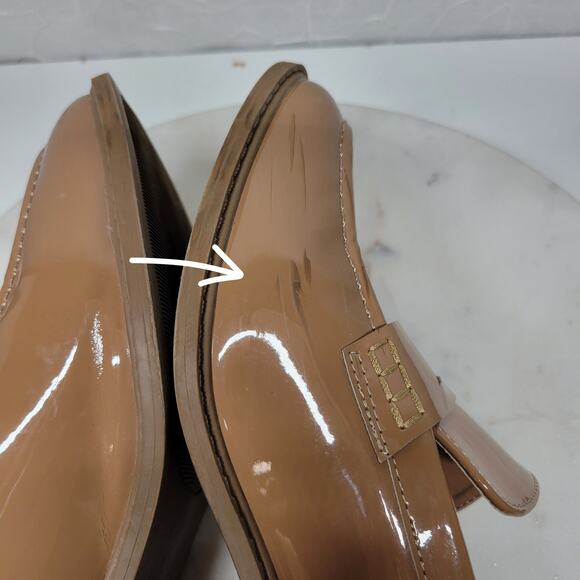 Jones New‎ York Cabeela Loafers Womens 10 Tan Faux Patent Leather Chunky Heels - Picture 16 of 16